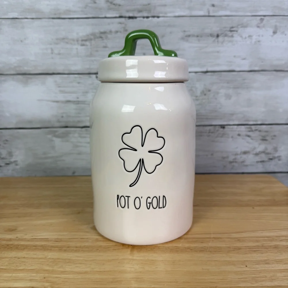 Rae Dunn Pot O Gold Ceramic Canister